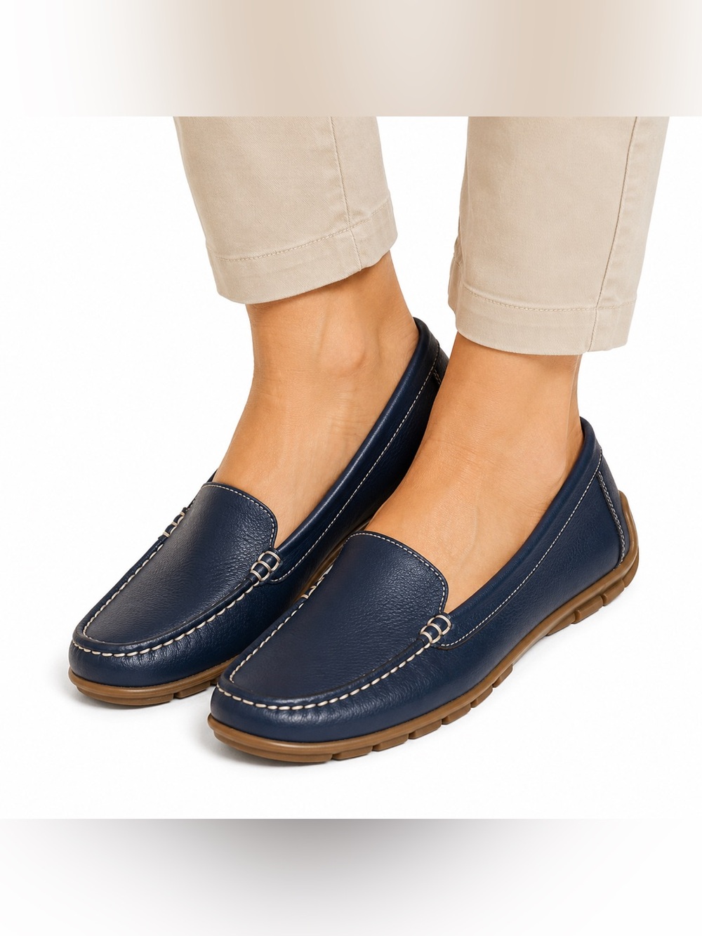 Rockport K99333 Women’s 9.5 Navy Leather Comfort Driving Loafers
